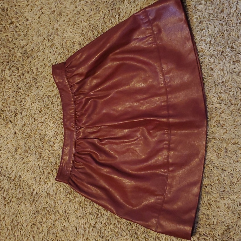Forever 21 Red Pleather Skirt S